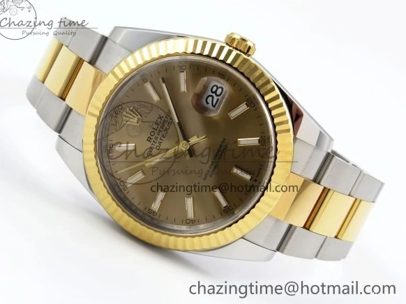 MiroTime 0201 DateJust 41 126333 Clean 1:1 Best Edition 904L Steel YG Stick Dial on SS YG Oyster Bracelet VR EasyCare 1578